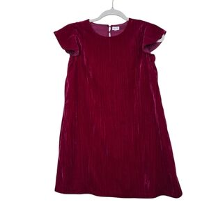 Gymboree Girl Holiday Fuchsia Pink Velvet Dress Ruffle Cap Sleeve A-Line Size 10